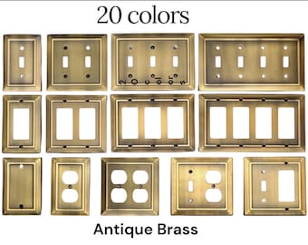Antique Brass Light Switch Cover, Bronze Wall Plate (20 colors)