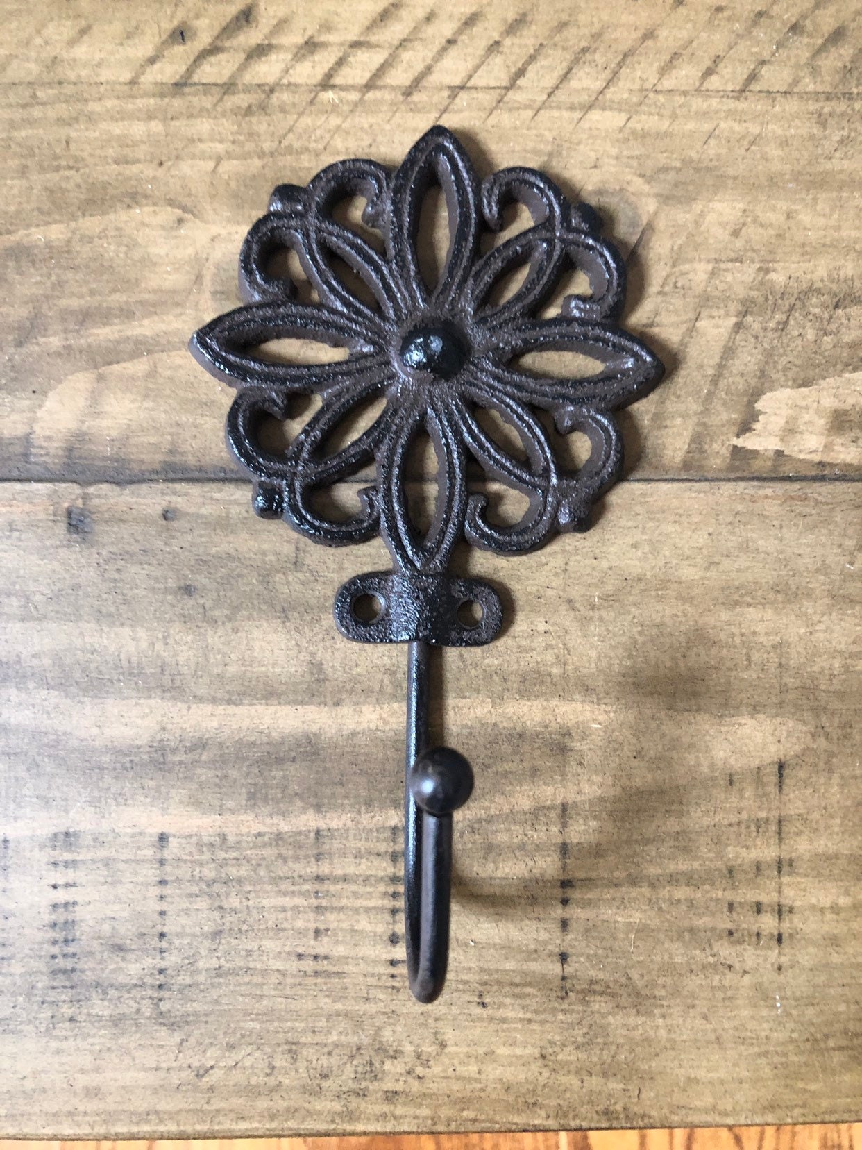 Sale/cast Iron Flower Wall Hook/towel Hook/shabby Chic Etsy