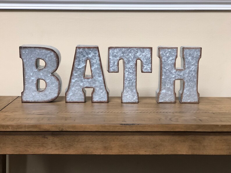 Word BATH Word HOME Letters Bath Sign Metal Word BATH Etsy