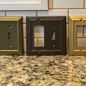 Antique Brass Light Switch Cover, Bronze Wall Plate (20 colors) image 3