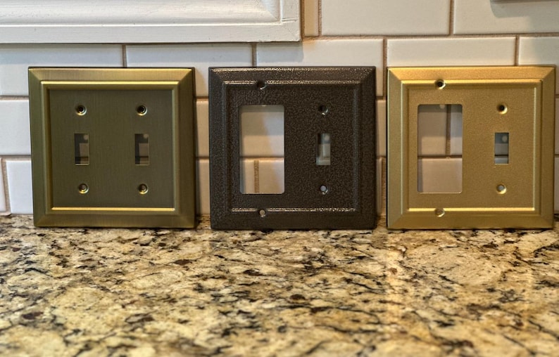 Antique Brass Light Switch Cover, Bronze Wall Plate (20 colors) image 3