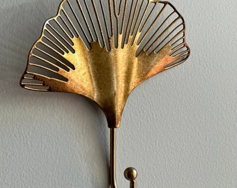 Gold Ginkgo Leaf Metal Wall Hook, gold hook, towel hook, wall hook, Coat hook, flower hook, wall decor, nature decor