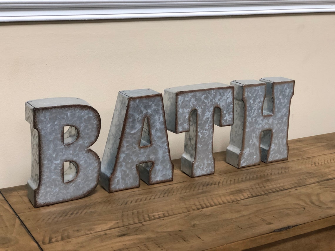 Word BATH Word HOME Letters Bath Sign Metal Word BATH Etsy