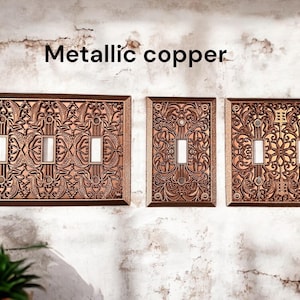 Copper Light Switch Cover, FREE matching SCREWS, Switch Plates, Outlet Covers, Antique Brass, Plug Cover, Switchplate, Bronze, Gold