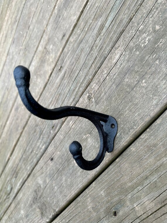 Cast Iron Double Wall Hook/metal Wall Hook/pick Color/ Rustic Metal Hooks/  Vintage Hook/ Cabin/ Industrial Hook/metal Wall Hook/mud Room 