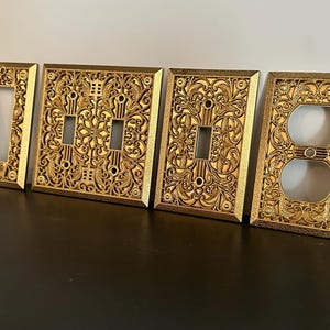 gold plug covers, Brass covers, Switch Plates, FREE SCREWS, Light Switch cover, Outlet , Switch plate, outlet plate covers, Switch Plates,