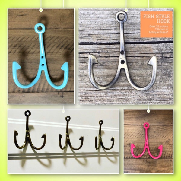 Fishing Style Hook, Lake House Hook, Fishing Style Metal Hook, Wall Hook, Towel Hook, Lake House Decor, Fishing, Beach House Decor,