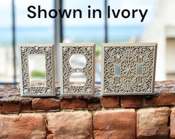 Ornate Floral Switch Plate Cover - Vintage Style Outlet & Light Switch Covers