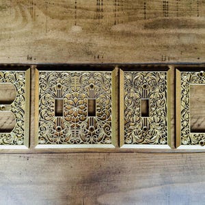 Gold Filigree Ribbon Light Switch Cover - Outlet & Night Light - Handmade Decor