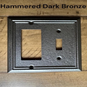 Antique Brass Quadruple Toggle Light Switch Plate Cover (10 colors)