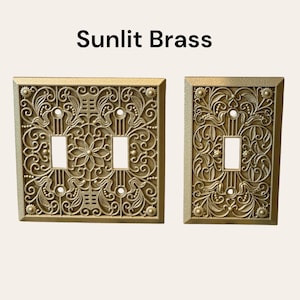 Ornate BRASS covers, Switch Plates, FREE SCREWS, Light Switch cover, Outlet , Switch plate, outlet plate covers,Switch Plates,Plug Cover