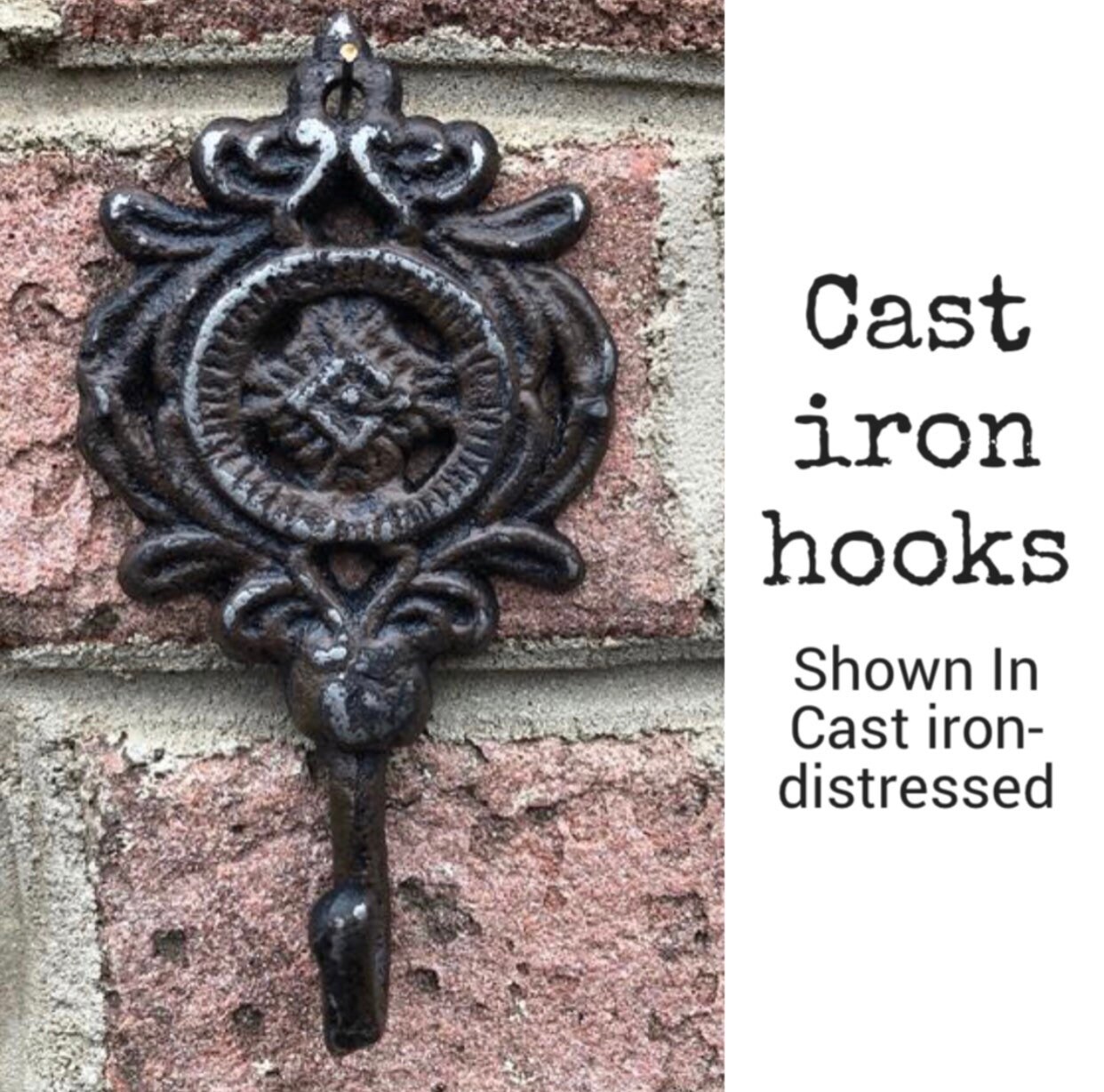 Sale/Cast iron Decorative wall hook/Pick color/ Shabby chic metal hooks/ Vintage hook/ cabin/ french country/ beach/ metal wall hook/wedding