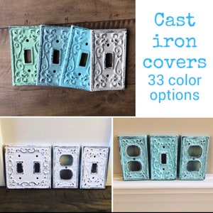 Outlet covers/Cast Iron Double Light Switch Cover/single light switch cover/Nursery/Bedroom/Light Switch Plate/Pick color/Outlet Cover/