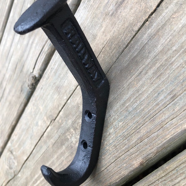 SALE/Black Railroad Spike Wall Hook, Cast Iron Railroad Spike Coat Hook, Railway Spike Wall Hook, Rustic Railroad Spike Hook/Industrial hook