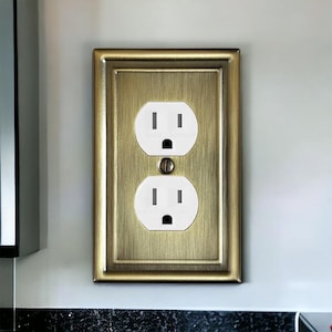 Antique BRASS covers, Switch Plates, FREE SCREWS, Light Switch cover, Outlet , Switch plate, outlet plate covers, Switch Plates, Plug Cover