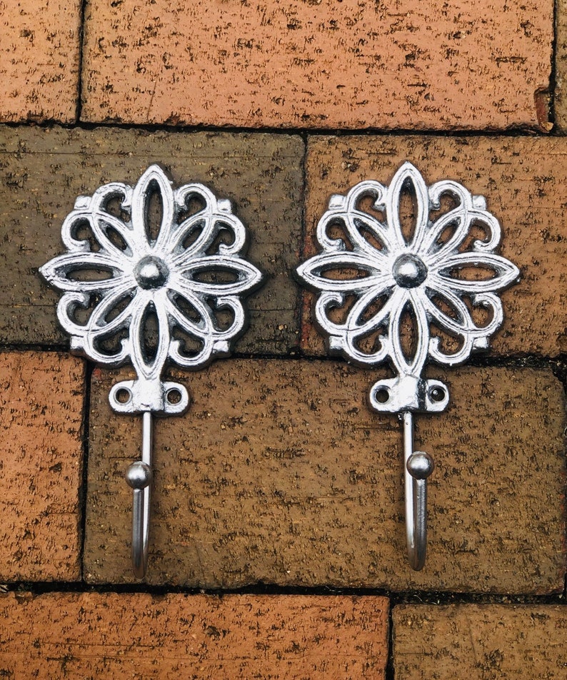 Sale/cast Iron Flower Wall Hook/towel Hook/shabby Chic Etsy