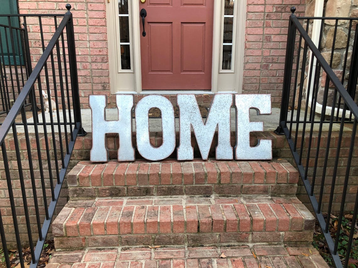 Sale/extra Large Metal Letters/wall Decor/galvanized Metal Etsy