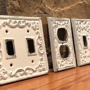 Light Switch Cover/Double light switch/cast iron switch/Light Switch Plate/Decorative wall Cover/ Outlet Cover/ Shabby Chic/ Metal Plate image 4