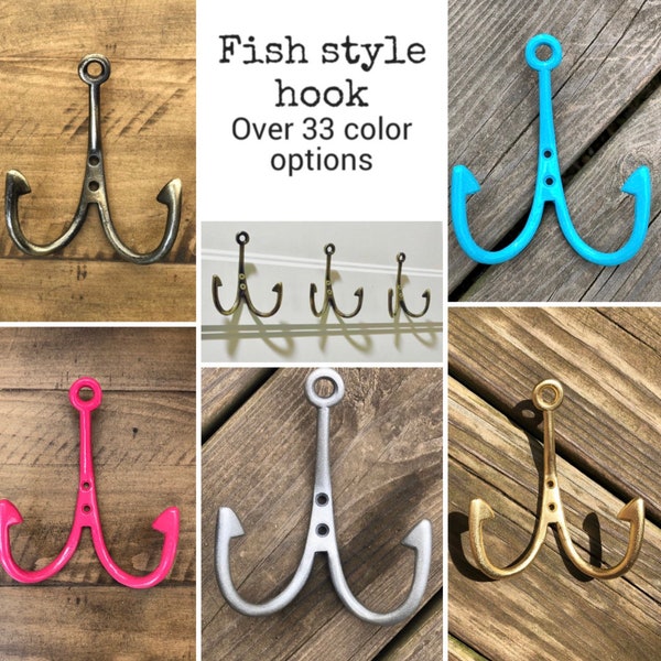 Fishing Style Hook, Lake House Hook, Fishing Style Metal Hook, Wall Hook, Towel Hook, Lake House Decor, Fishing, Beach House Decor,