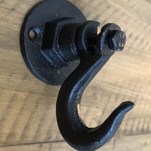 Industrial Red Swivel Wall Hook - Steampunk Metal Pipe Towel Hook image 5
