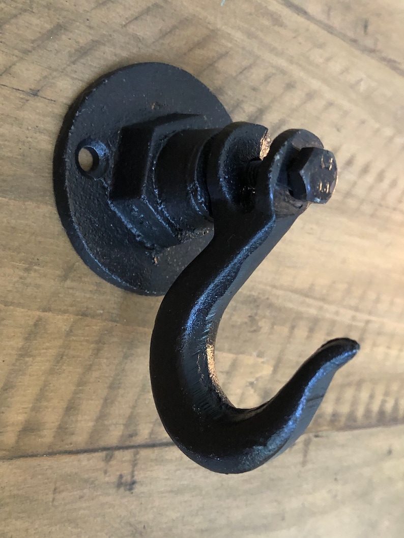 Industrial Red Swivel Wall Hook - Steampunk Metal Pipe Towel Hook image 5
