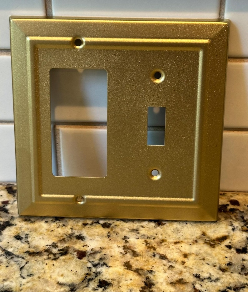 Antique Brass Light Switch Cover, Bronze Wall Plate (20 colors) image 14