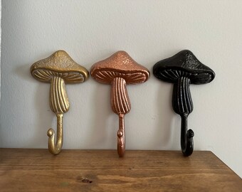 Metal Mushroom Wall Hook, Nature Decor, Towel/Coat Hook
