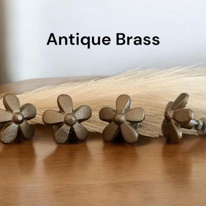 Gold Daisy Metal Knob, Shabby Chic Dresser Drawer Pull