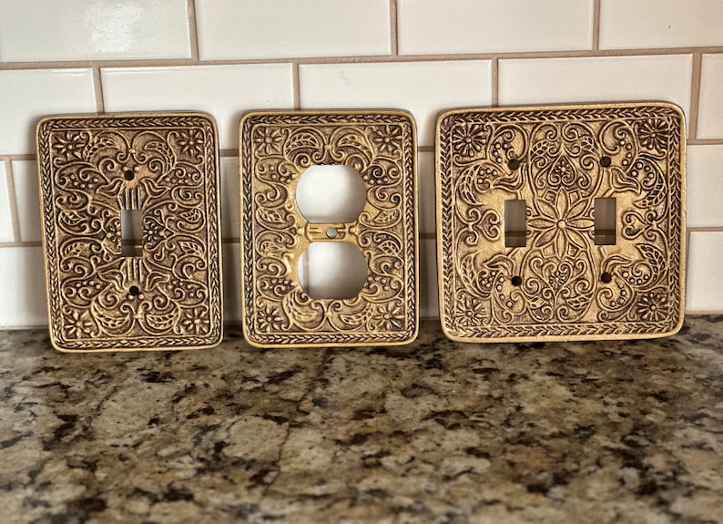 Switch Plates, Light Switch cove, Outer Covers, Antique Bronze, Plug Cover, Switch plate, white covers, outlet plate covers image 1