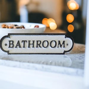 BATHROOM plaque,  Laundry Bathroom Office Sign, FREE SCREWS,  Laundry Room Sign, Rustic Farmhouse Decor, Bathroom plaque, Laundry