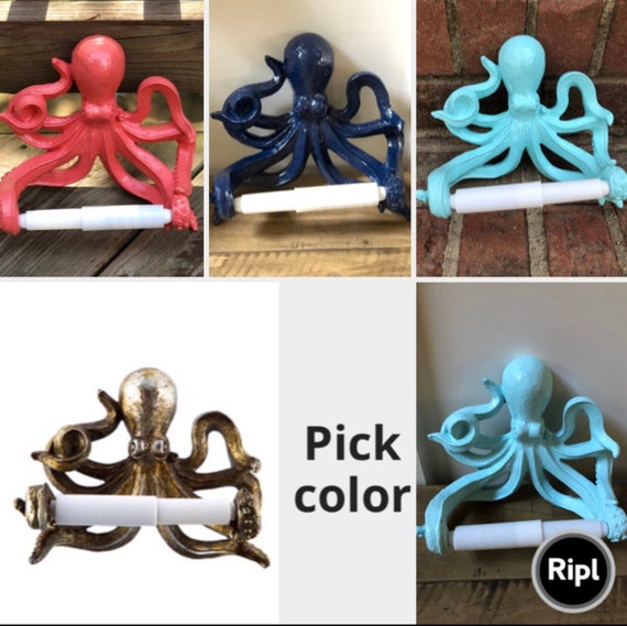 Octopus Toilet Paper Holder/nautical Bathroom Decor/kids Etsy