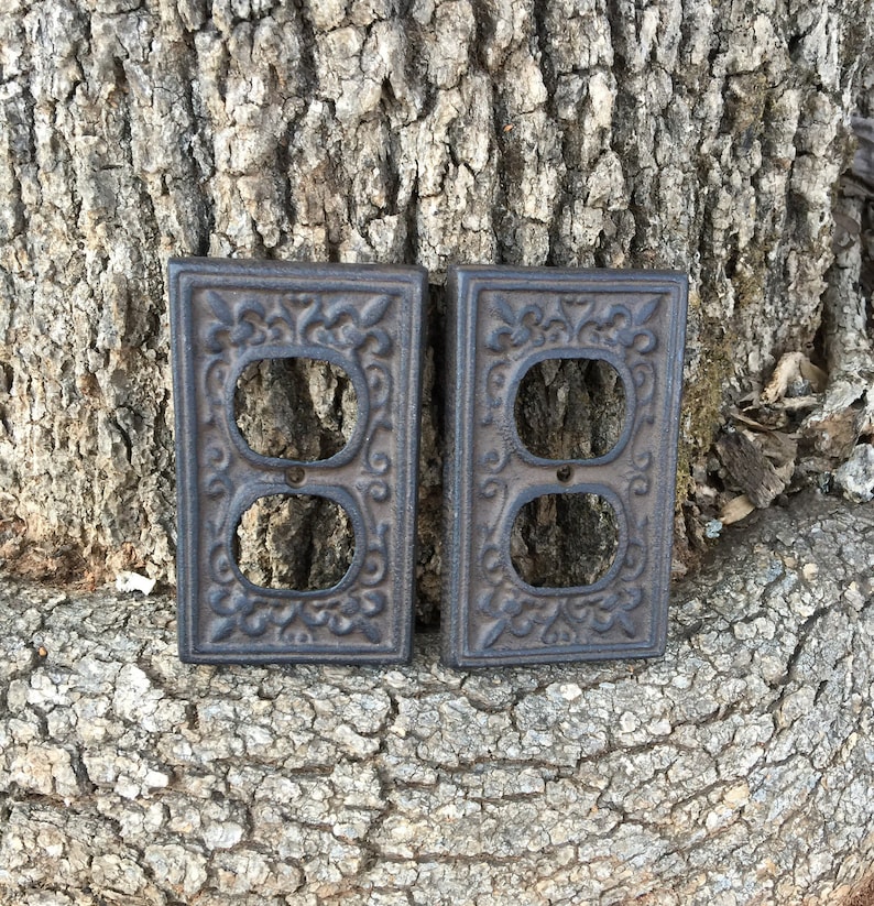 CLEARANCE/Cast Iron plug cover/Outlet Cover/Plug Cover/Cast Iron/Outlet Cover/Plug Plate/Decorative Cover/Ornate Plug Cover/Rustic Cover image 4