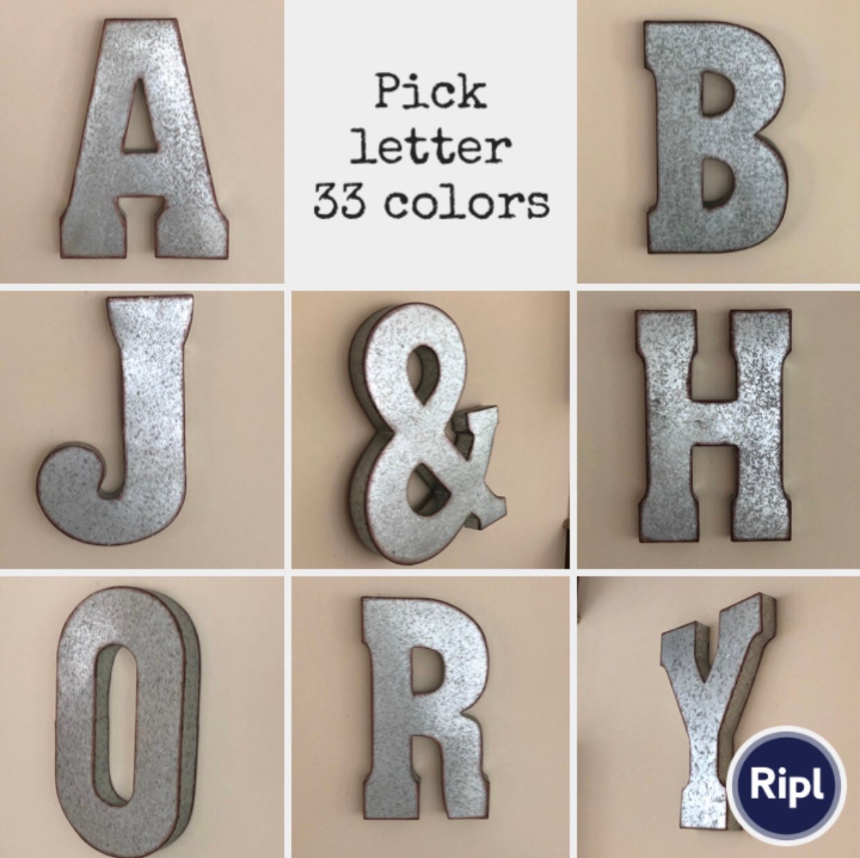 Extra Large Metal Letters/Wall Decor/Nursery Etsy