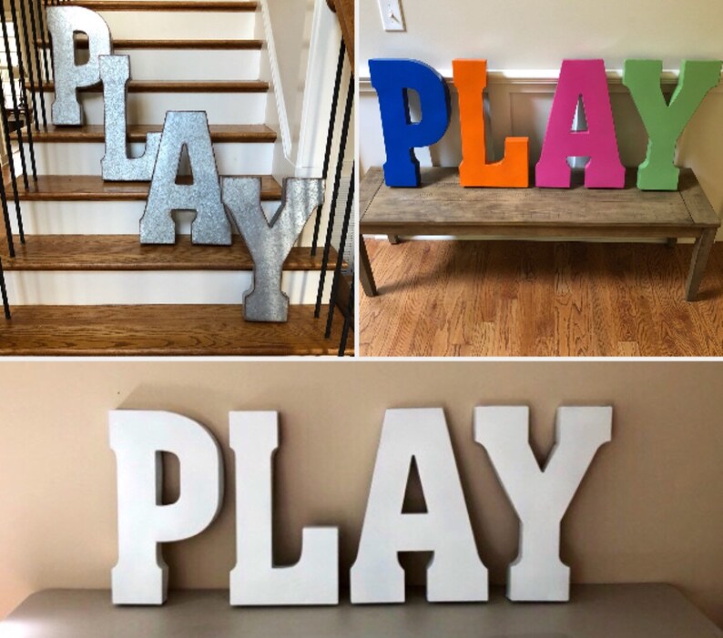 Extra Large Metal Letters/Wall Decor/Galvanized Metal Etsy