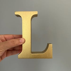 Gold letters/ Wood Letter ABC/ 5-6&quot; Letters/ 5 inch letter/You pick Letter/Wedding Decor/Rustic/ Initials/SHELF Letter/Industrial