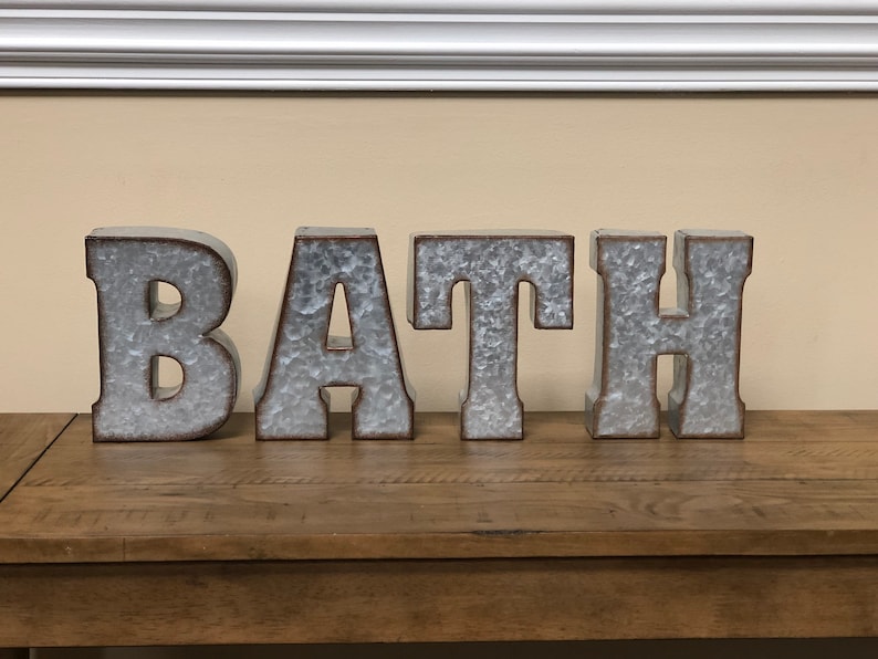 Word BATH Word HOME Letters Bath Sign Metal Word BATH Etsy