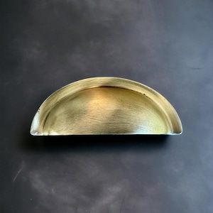 Cup pulls vintage brass color, half moon metal pull, brass drawer pull, black drawer pull, pick color