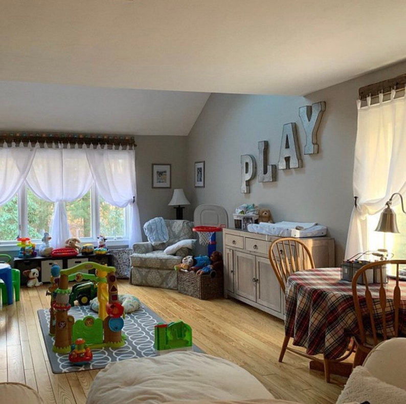 Play Word Sign Metal Word Art Playroom Decor Play Room Wall Etsy