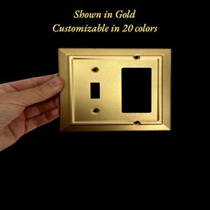 Antique Brass Light Switch Cover, Bronze Wall Plate (20 colors) image 8