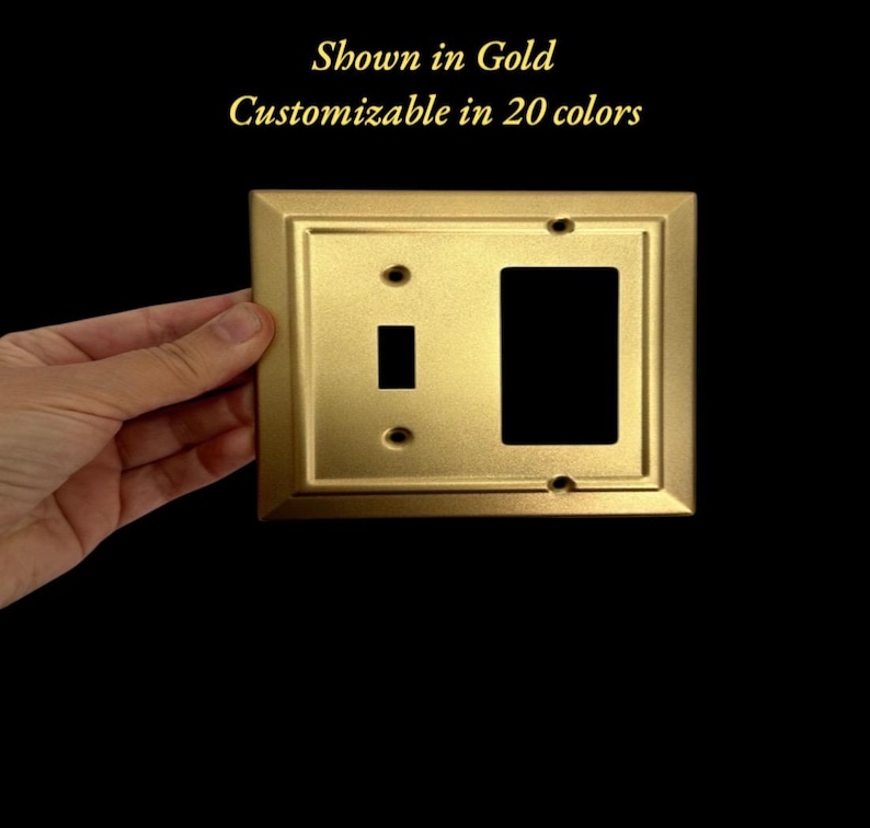 Antique Brass Light Switch Cover, Bronze Wall Plate (20 colors) image 8