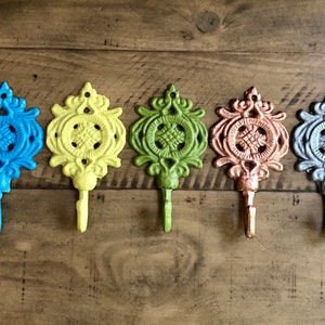 Shabby Chic Cast Iron Wall Hook, Distressed Finish