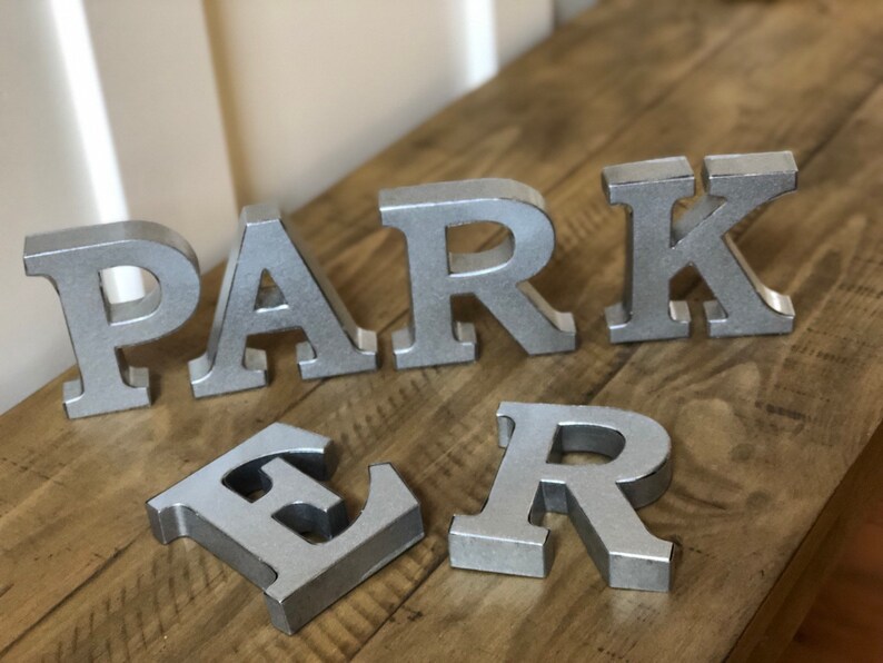 A Z 4 Metal Letters Wall Decor Galvanized Love Wedding Rustic Initial Nursery Shel