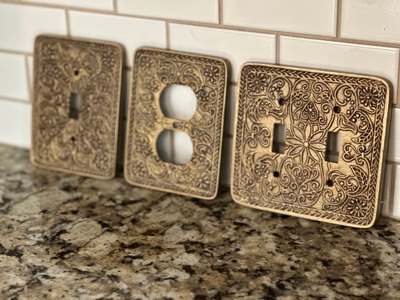 Switch Plates, Light Switch cove, Outer Covers, Antique Bronze, Plug Cover, Switch plate, white covers, outlet plate covers image 4