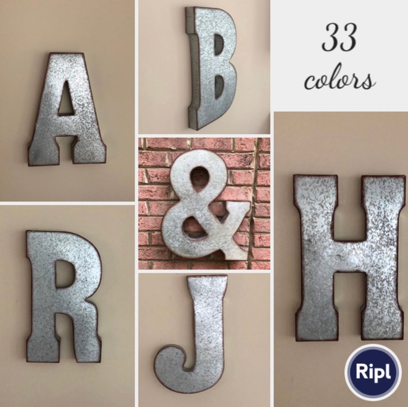 Extra Large Metal Letters Wall Decor Galvanized Business L 20 Inch Red
