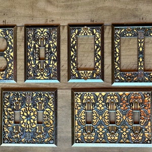 Ornate Brass covers, Switch Plates, FREE SCREWS, Light Switch cover, Outlet , Switch plate, outlet plate covers, Switch Plates, Plug Cover