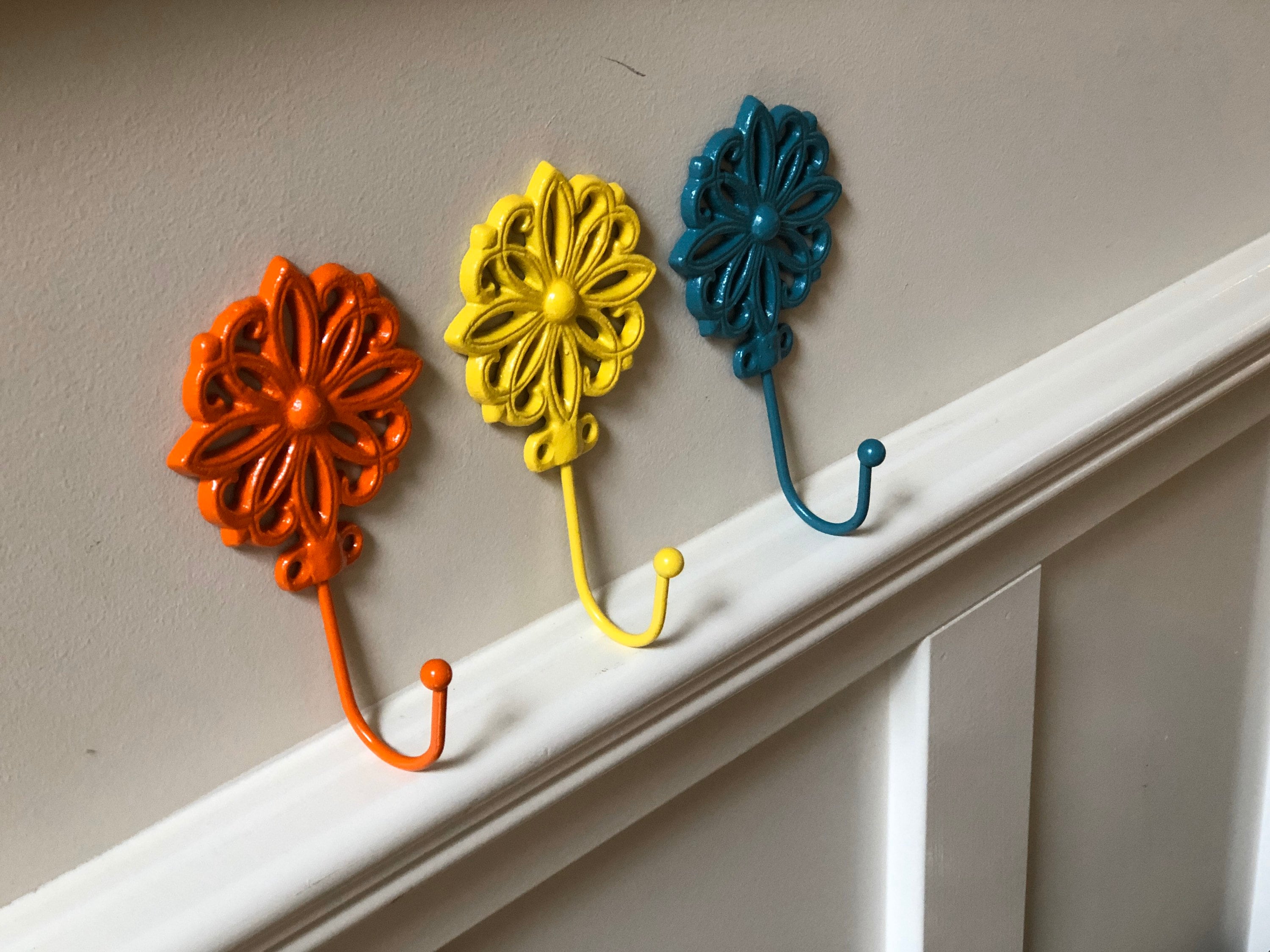 Sale/cast Iron Flower Wall Hook/towel Hook/shabby Chic Etsy