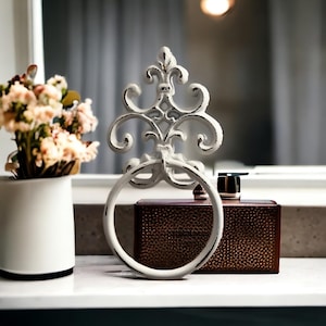 Gold Hand Towel Holder/Towel Rack/Bathroom Decor/Cast Iron Towel Rack/PICK COLOR/Farmhouse Bathroom/Towel Hook/Kitchen Towel Holder