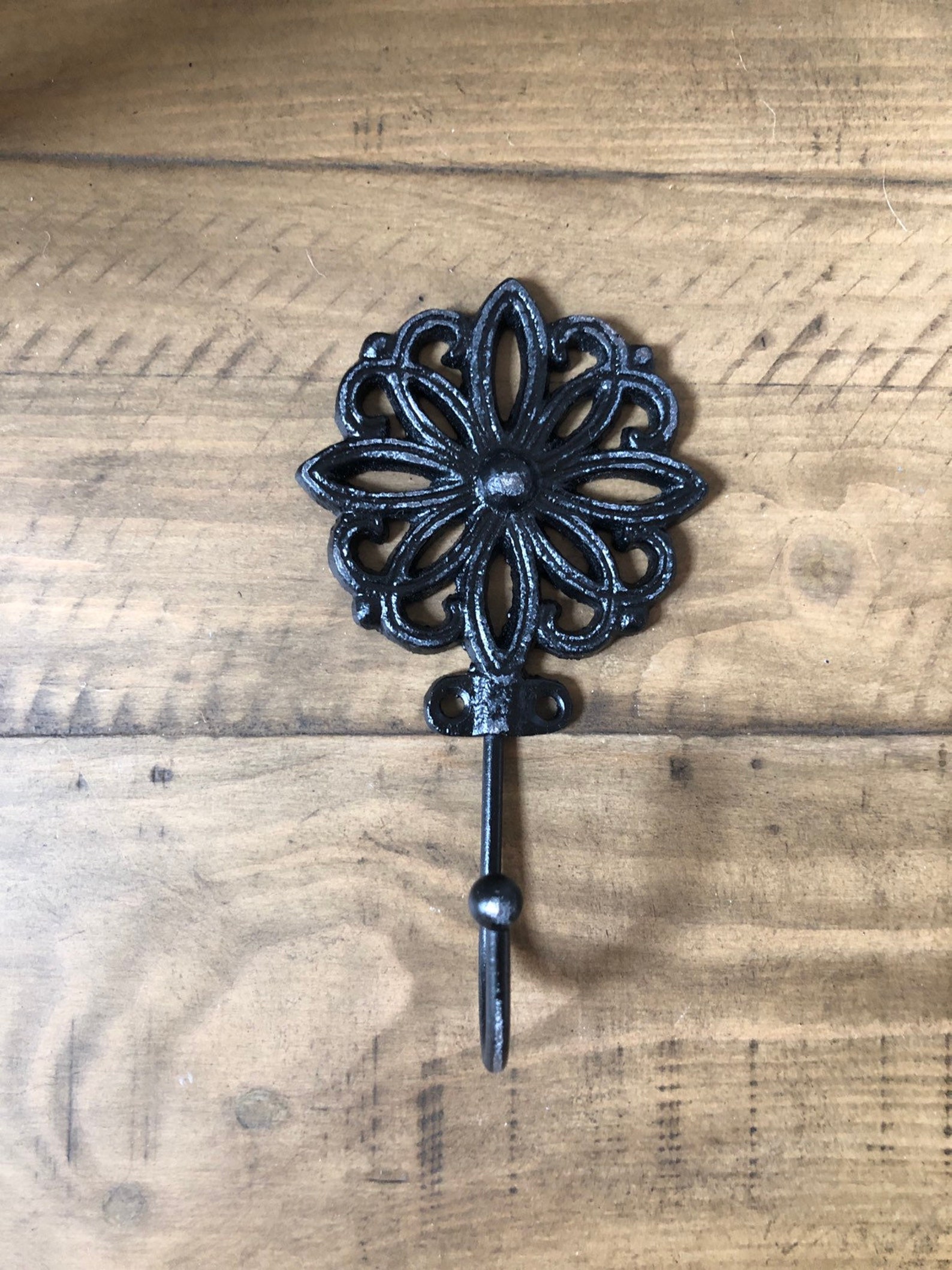 Sale/cast Iron Flower Wall Hook/towel Hook/shabby Chic Etsy