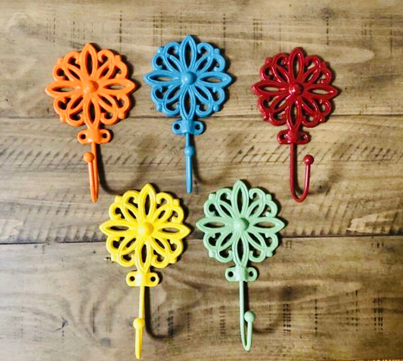 Sale/cast Iron Flower Wall Hook/towel Hook/shabby Chic Etsy