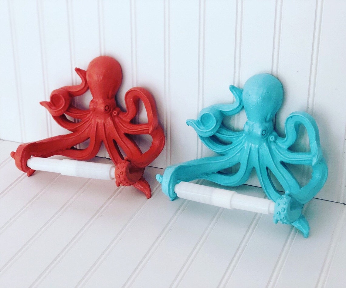 Octopus Toilet Paper Holder/Nautical bathroom decor/Kids Etsy